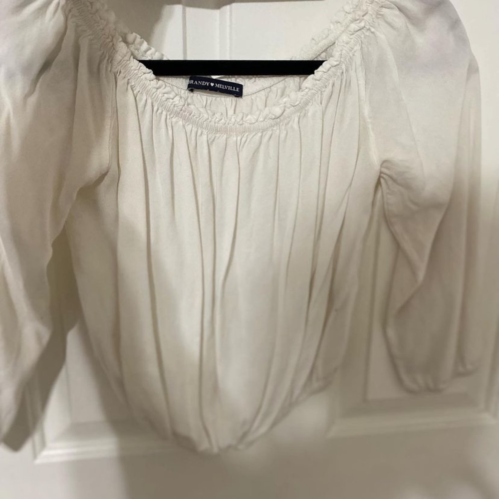 Off the shoulder white top